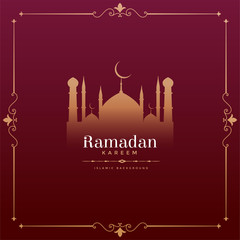 Obraz premium vintage style ramadan kareem festival design with mosque shape