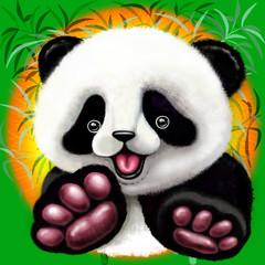 Panda Baby Bear Cute and Happy