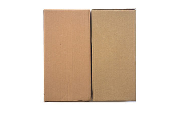 Brown cardboard box isolated on white