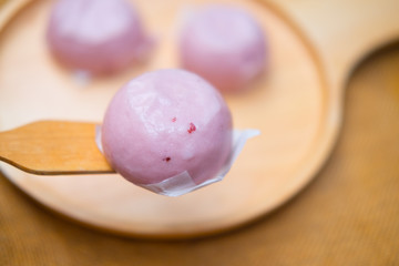 Purple sweet taro steamed bun