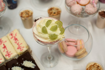 Dessert table for a party with food decoration