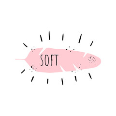 Vector illustration in Scandinavian style. Feather. Cute print.