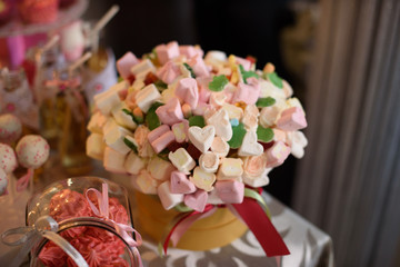 Dessert table for a party with food decoration