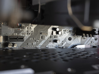 electronic motherboard microprocessor close up