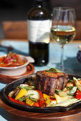 Roast Beef Steak Meal with vegeatbles