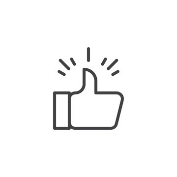 recommend clip art: Thumbs up outline icon