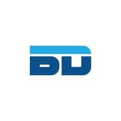 Initial letter BD, straight linked line bold logo, simple flat blue colors