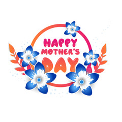 Mother's day greeting card with blossom flowers