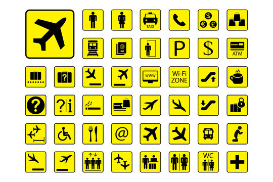 Huge Set of Airport icons or Signs