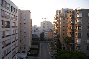 Residential buildings  at dawn in Netanya, Israel