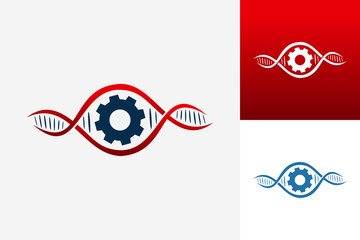 DNA Gear Logo Template Design Vector, Emblem, Design Concept, Creative Symbol, Icon