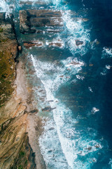 Aerial view of some cliffs in Asturias, north of Spain