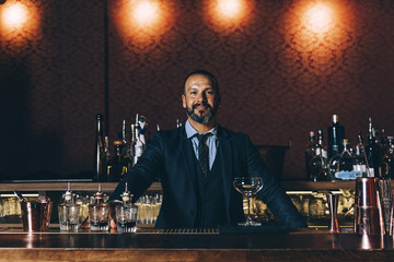 Portrait of expert barman.