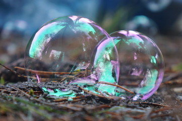 Bubble. Reflections. Close up