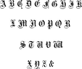 Vintage Vector German Alphabet 