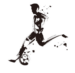 サッカー選手／ドリブル © SantaPa design