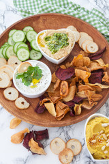 Hummus und Quark zum dippen