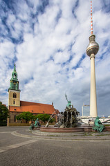 Obraz premium Alexanderplatz and TV tower, Berlin, Germany