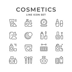 Set line icons of cosmetics