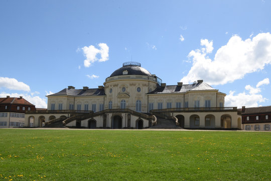 Gerlingen/Stuttgart, Baden_W&uuml;rttemberg, Deutschland- April 30, 2018 : Ein Blick auf Schloss Solitude in Gerlingen bei Stuttgart.