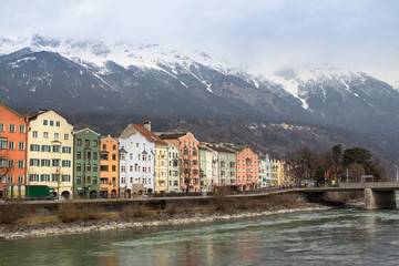 Fototapeta na wymiar Embankment in Innsbruck, Austria
