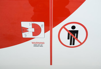 Warning of hazard are when turbine engine is started