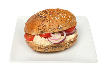 Brie, tomato and red onion roll