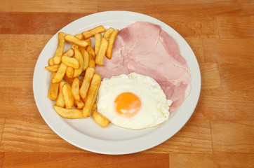Ham egg and chips