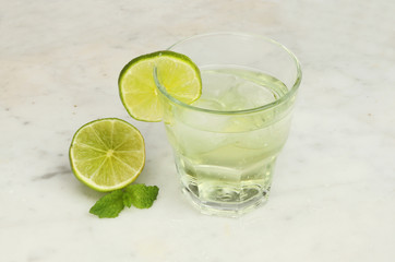Lime juice in a tumbler