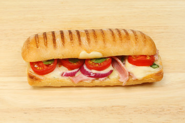 Panini on a chopping board