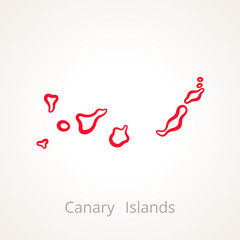 Canary Islands - Outline Map