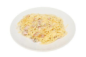 Spaghetti carbonara on a plate