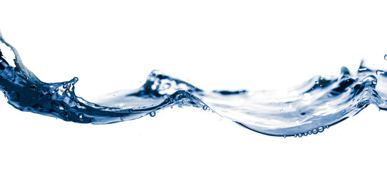 water smooth with waves on the isolated on white background
