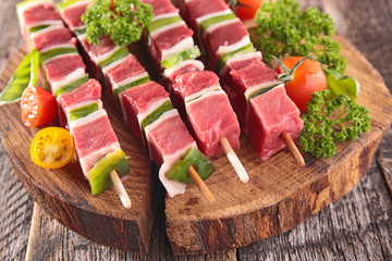 beef skewer on board