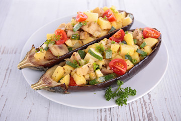 stuffed eggplant with vegetable
