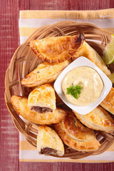 empanadas and sauce
