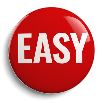 Easy Red Button 3D Symbol