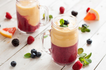 Healthy breakfast smoothie drink