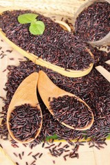 Black jasmine rice or organic riceberry rice