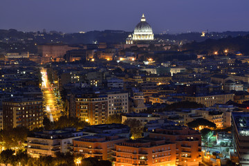 Fototapeta premium High Angle View Of Illuminated Cityscape At Night