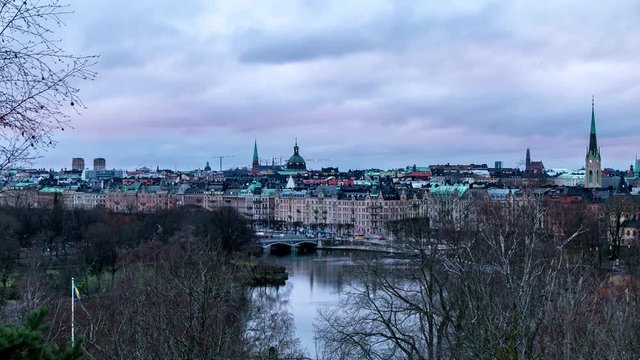 4K Timelapse of Stockholm Sunset 03 Sweden Scandinavia