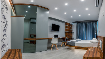 Obraz na płótnie Canvas Hotel room with modern interior