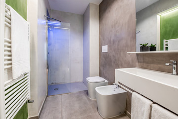 contemporary interior of hotel toilet