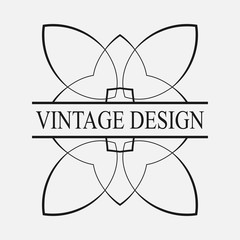 Retro ornamental label logo. Vintage luxury logotype for design of labels