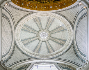 Dome in a side chapel of the Basilica of the Santi Ambrogio e Carlo al Corso, in Rome, Italy.