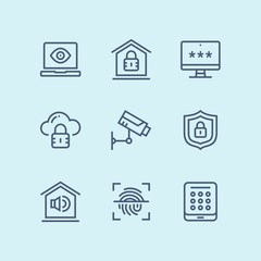 Outline Security and protection simple vector icons for web and mobile design pack 2