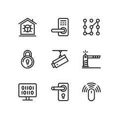Security and protection simple vector icons for web and mobile design pack 4
