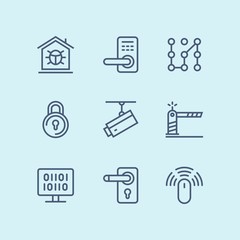 Outline Security and protection simple vector icons for web and mobile design pack 4