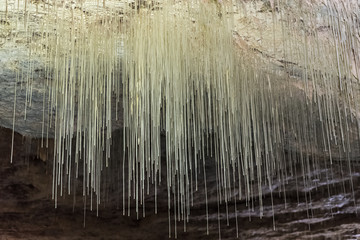 fistulous stalactites in the Choranche caves, in the Vercors, France
