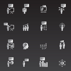 business training icon set